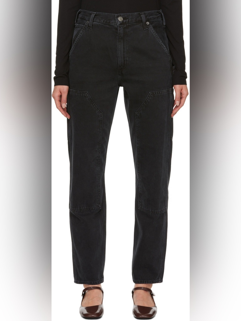 Agolde RAMI Carpenter Jeans Black High-Rise Denim Pants Size 27